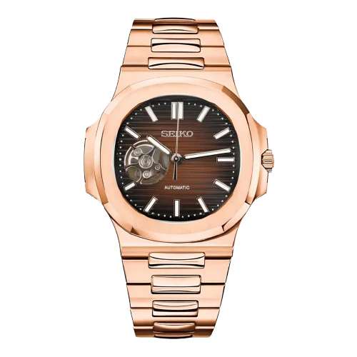 Seiko Mod Nautilus Marron Squelette