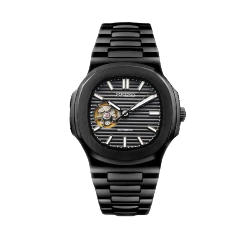 Seiko Mod Nautilus Noir Squelette